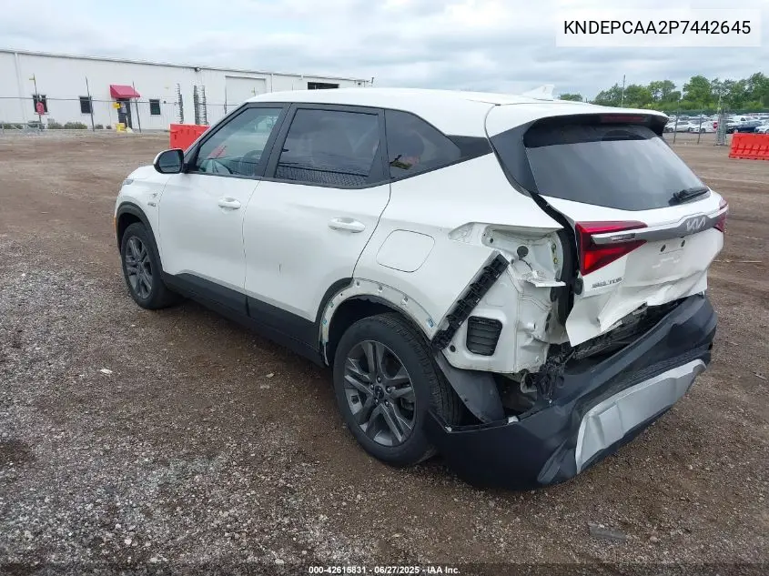 2023 Kia Seltos Lx VIN: KNDEPCAA2P7442645 Lot: 42615831