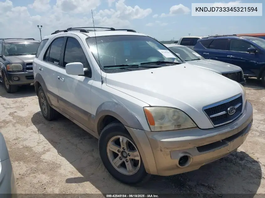 2004 Kia Sorento Ex/Lx VIN: KNDJD733345321594 Lot: 42545184