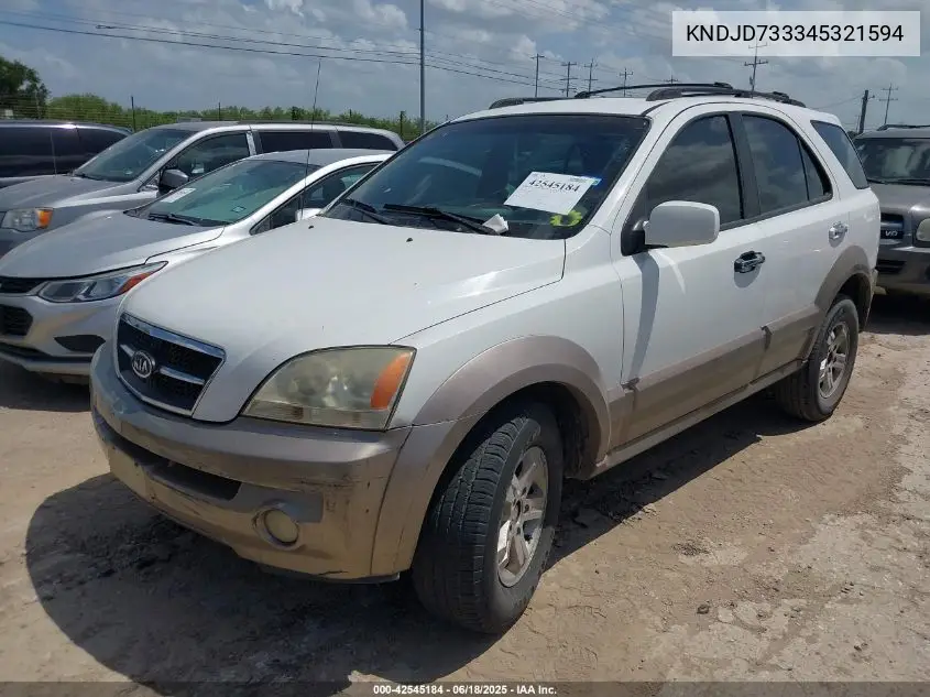 2004 Kia Sorento Ex/Lx VIN: KNDJD733345321594 Lot: 42545184