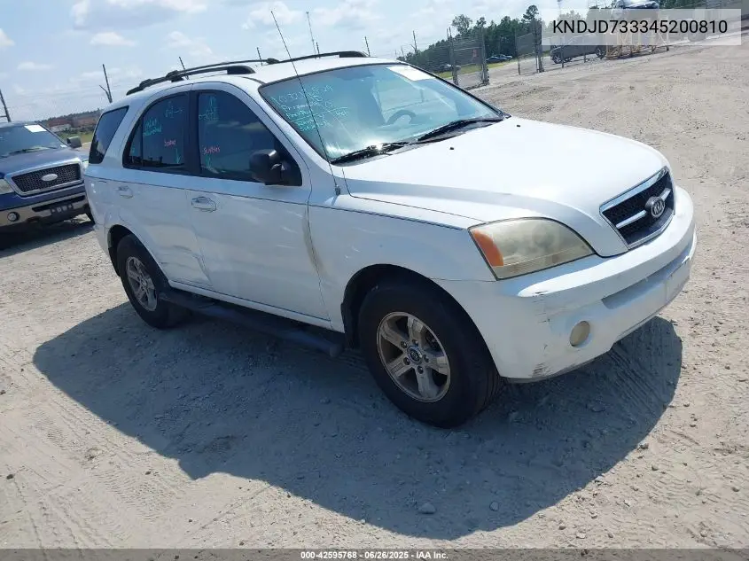 2004 Kia Sorento Ex/Lx VIN: KNDJD733345200810 Lot: 42595768