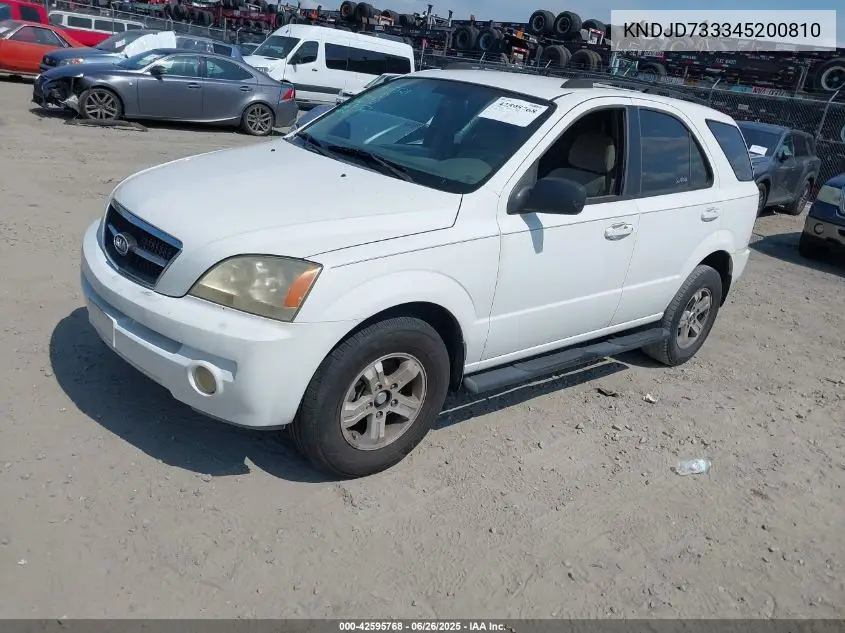 2004 Kia Sorento Ex/Lx VIN: KNDJD733345200810 Lot: 42595768