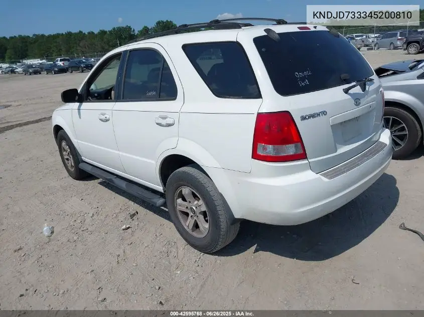 2004 Kia Sorento Ex/Lx VIN: KNDJD733345200810 Lot: 42595768