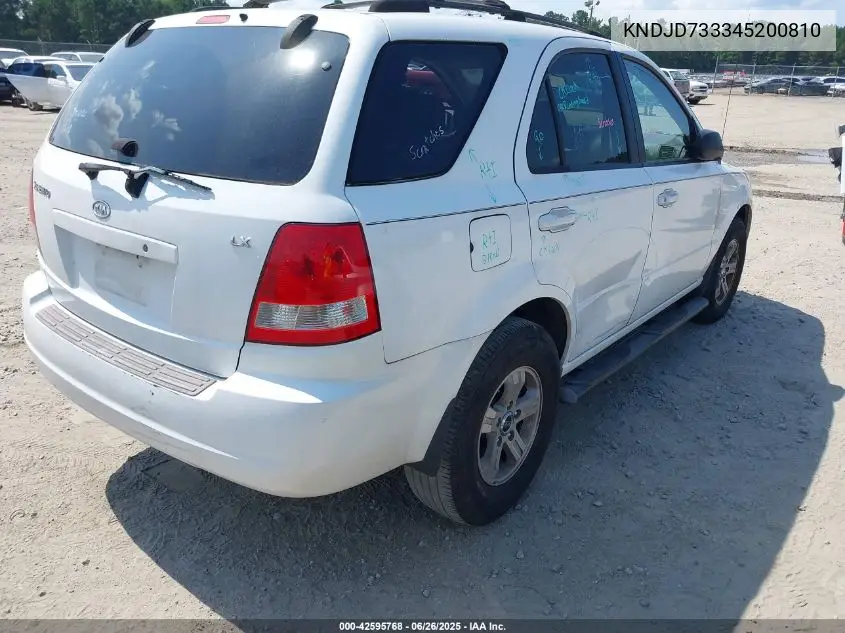 2004 Kia Sorento Ex/Lx VIN: KNDJD733345200810 Lot: 42595768