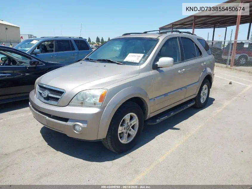 2005 Kia Sorento Ex/Lx VIN: KNDJD733855450674 Lot: 42499788