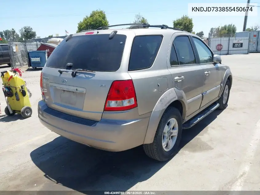 2005 Kia Sorento Ex/Lx VIN: KNDJD733855450674 Lot: 42499788