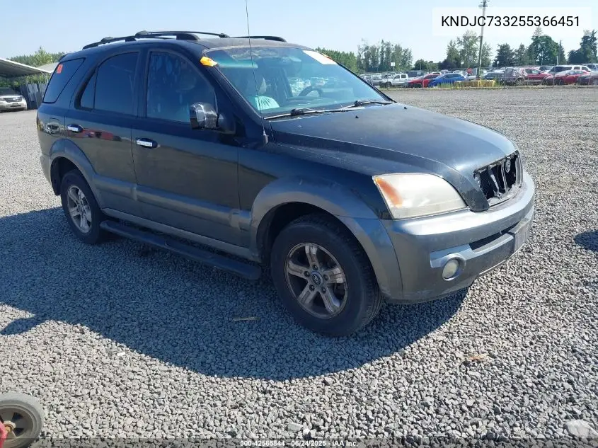 2005 Kia Sorento Ex/Lx VIN: KNDJC733255366451 Lot: 42565844