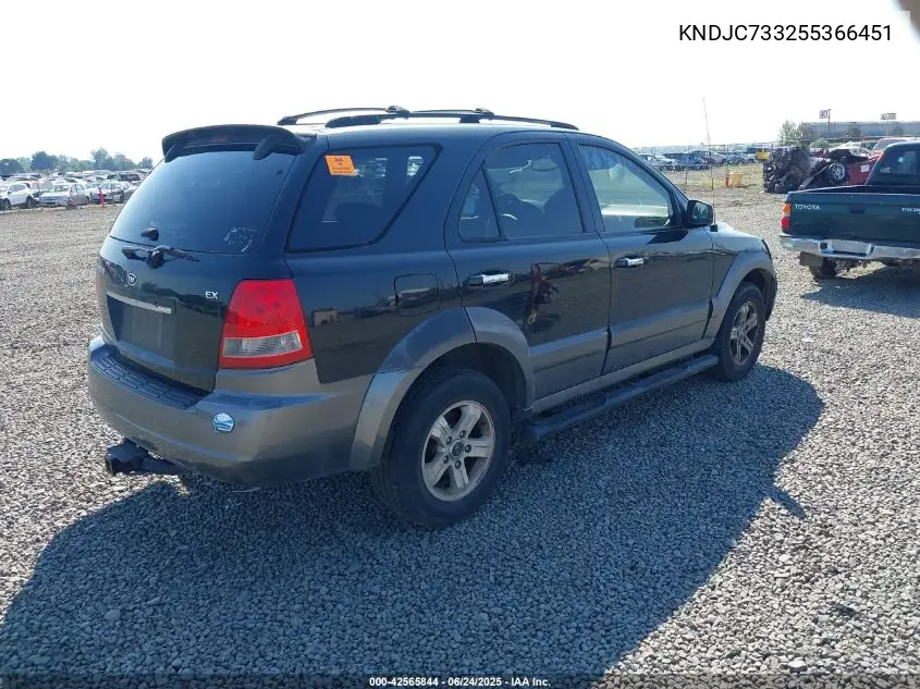2005 Kia Sorento Ex/Lx VIN: KNDJC733255366451 Lot: 42565844