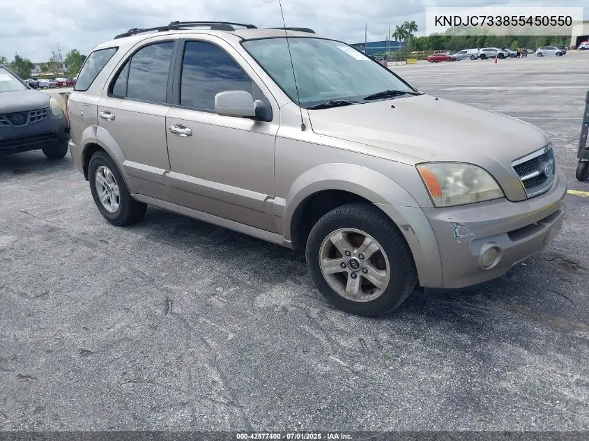 2005 Kia Sorento Ex/Lx VIN: KNDJC733855450550 Lot: 42577400