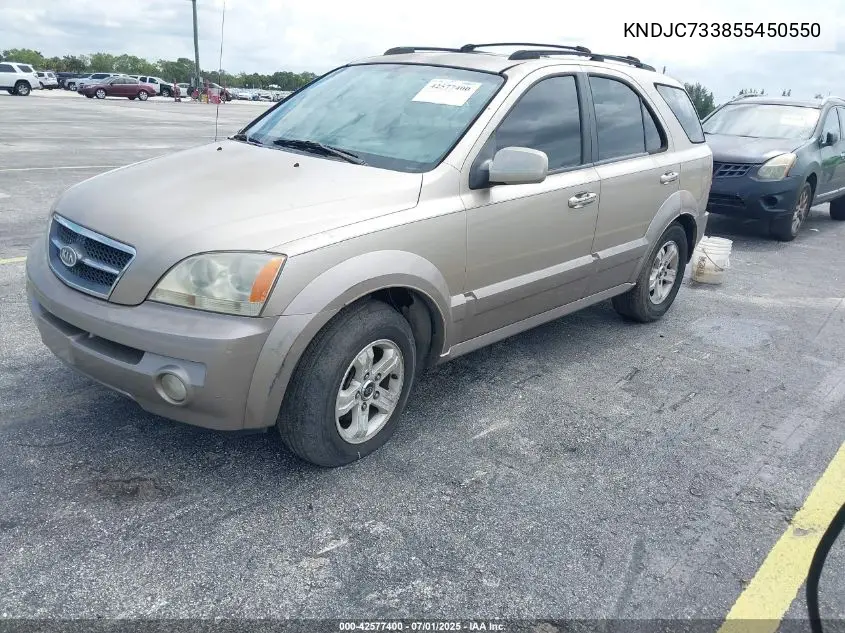 2005 Kia Sorento Ex/Lx VIN: KNDJC733855450550 Lot: 42577400