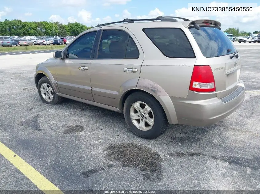 2005 Kia Sorento Ex/Lx VIN: KNDJC733855450550 Lot: 42577400