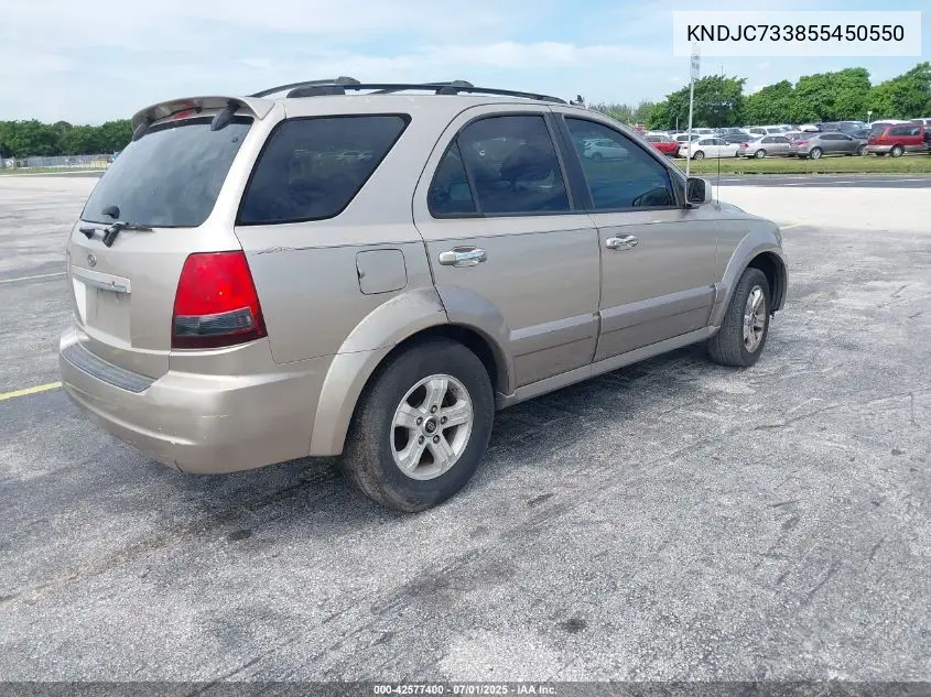 2005 Kia Sorento Ex/Lx VIN: KNDJC733855450550 Lot: 42577400