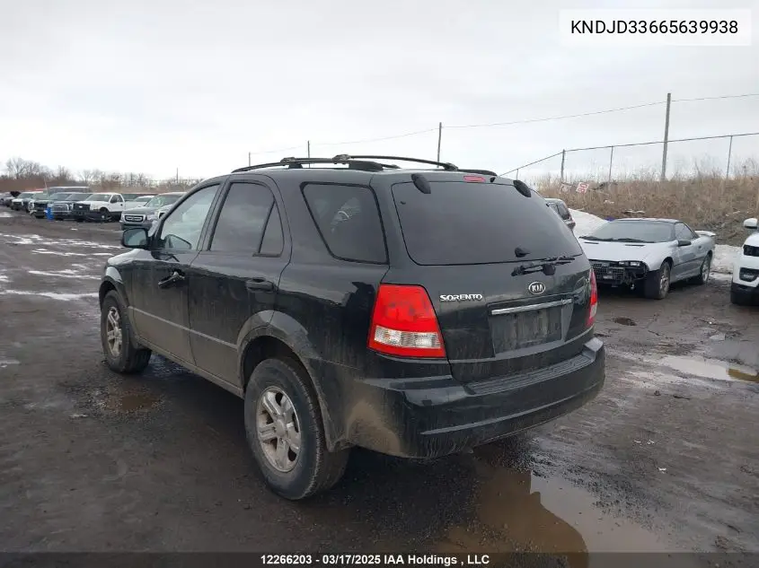 2006 Kia Sorento VIN: KNDJD33665639938 Lot: 12266203