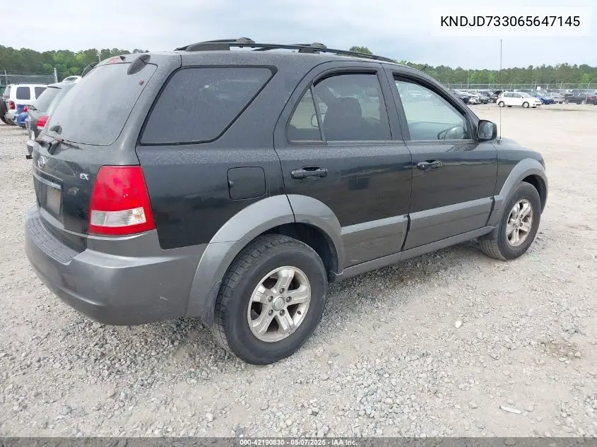 2006 Kia Sorento Ex/Lx VIN: KNDJD733065647145 Lot: 42190830