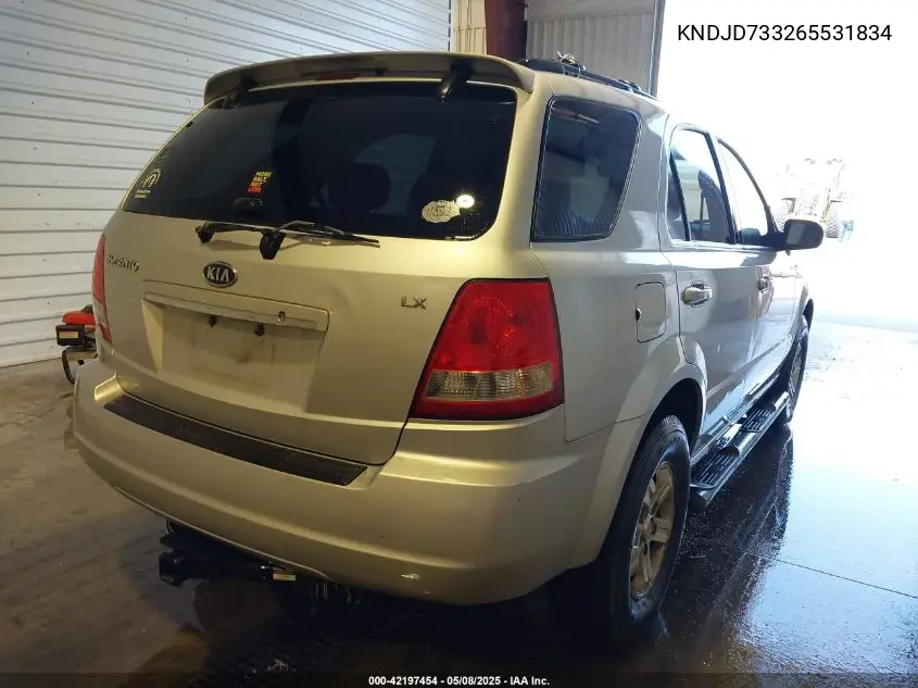 2006 Kia Sorento Ex/Lx VIN: KNDJD733265531834 Lot: 42197454