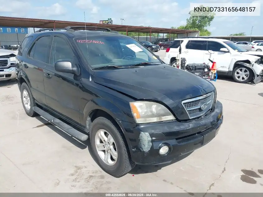 2006 Kia Sorento Ex/Lx VIN: KNDJD733165648157 Lot: 42554626