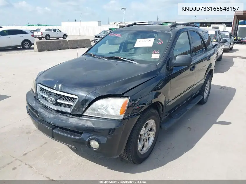 2006 Kia Sorento Ex/Lx VIN: KNDJD733165648157 Lot: 42554626