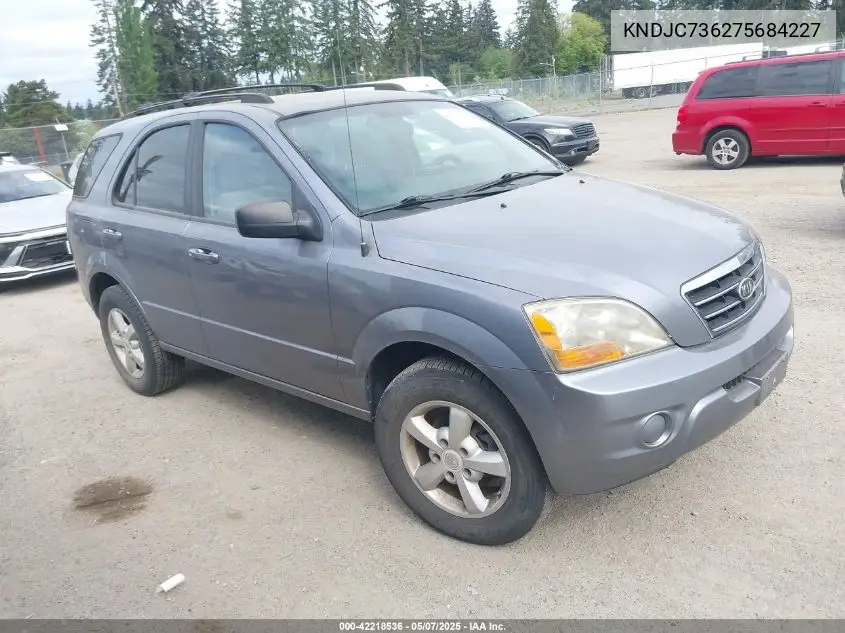 2007 Kia Sorento Lx VIN: KNDJC736275684227 Lot: 42218536