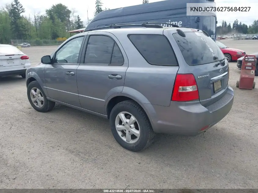 2007 Kia Sorento Lx VIN: KNDJC736275684227 Lot: 42218536