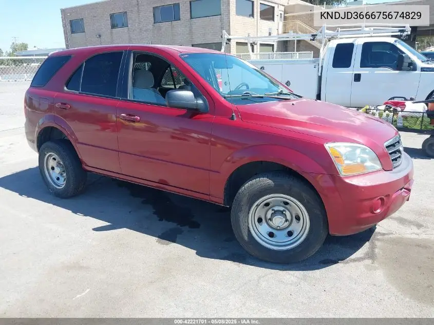2007 Kia Sorento VIN: KNDJD366675674829 Lot: 42221701