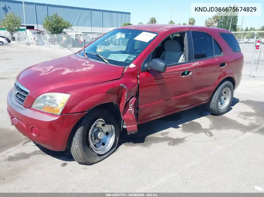 2007 Kia Sorento VIN: KNDJD366675674829 Lot: 42221701