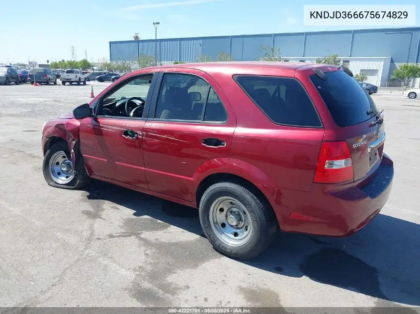 2007 Kia Sorento VIN: KNDJD366675674829 Lot: 42221701