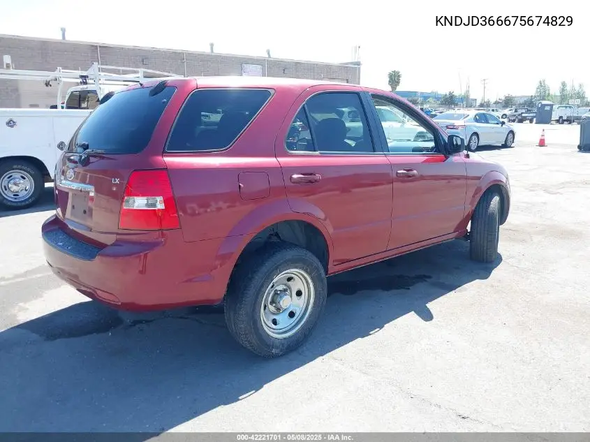 2007 Kia Sorento VIN: KNDJD366675674829 Lot: 42221701