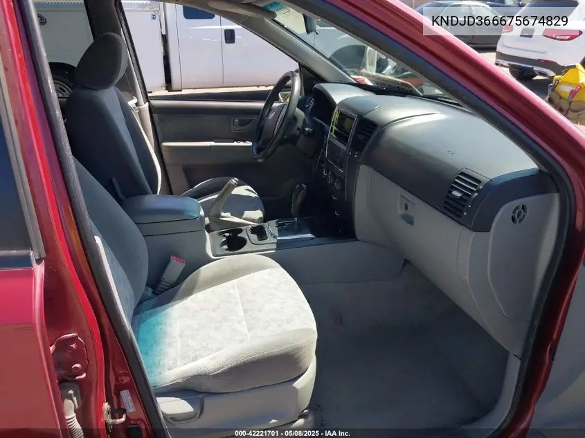 2007 Kia Sorento VIN: KNDJD366675674829 Lot: 42221701