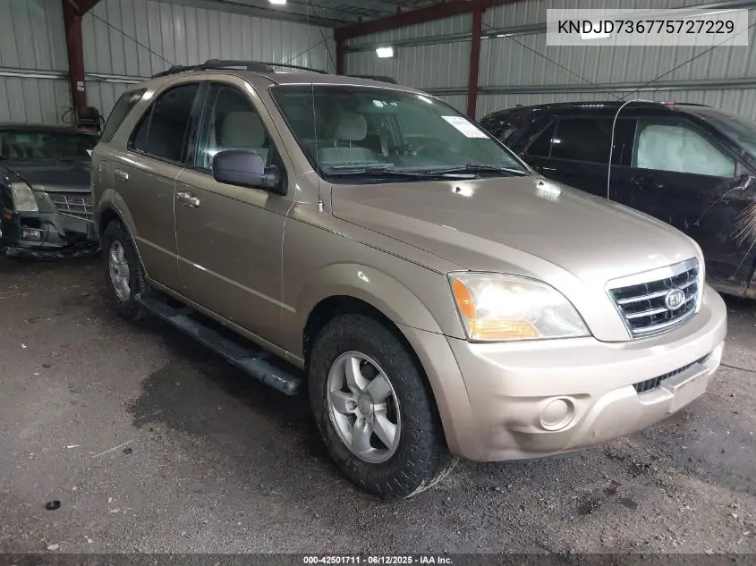 2007 Kia Sorento Lx VIN: KNDJD736775727229 Lot: 42501711