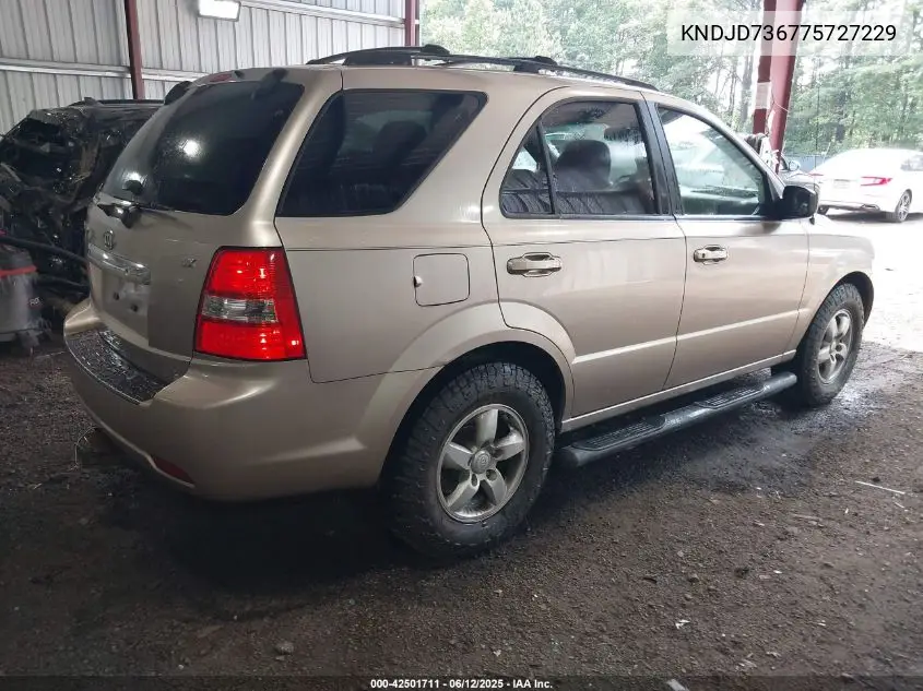 2007 Kia Sorento Lx VIN: KNDJD736775727229 Lot: 42501711