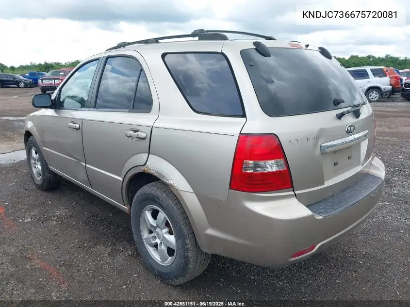 2007 Kia Sorento Lx VIN: KNDJC736675720081 Lot: 42551151