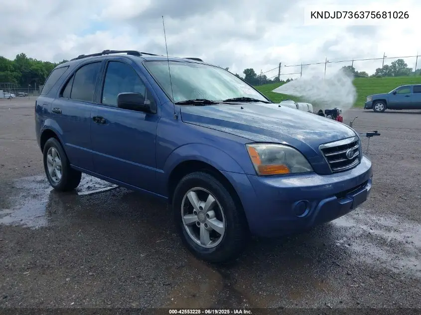 2007 Kia Sorento Lx VIN: KNDJD736375681026 Lot: 42553228