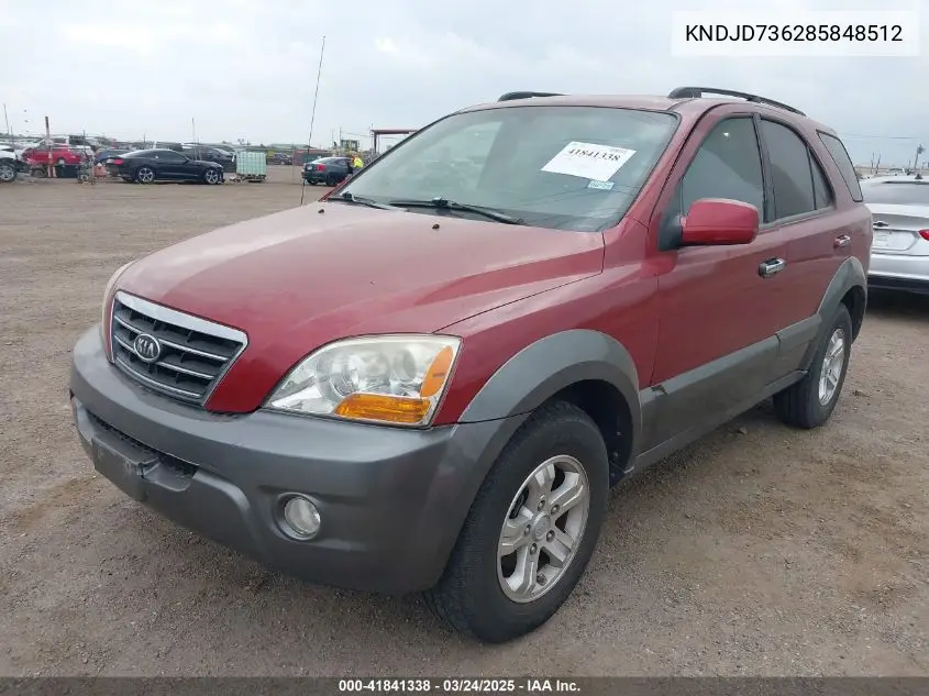 2008 Kia Sorento Ex VIN: KNDJD736285848512 Lot: 41841338