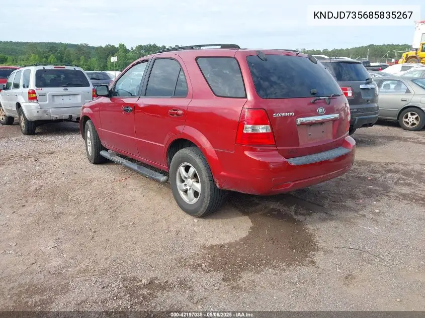 2008 Kia Sorento Lx VIN: KNDJD735685835267 Lot: 42197035
