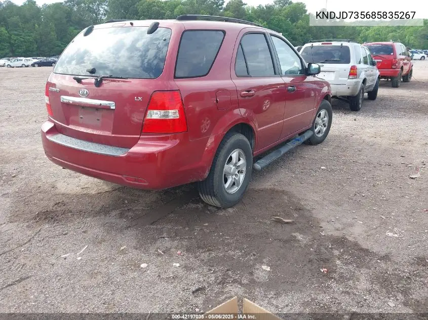 2008 Kia Sorento Lx VIN: KNDJD735685835267 Lot: 42197035