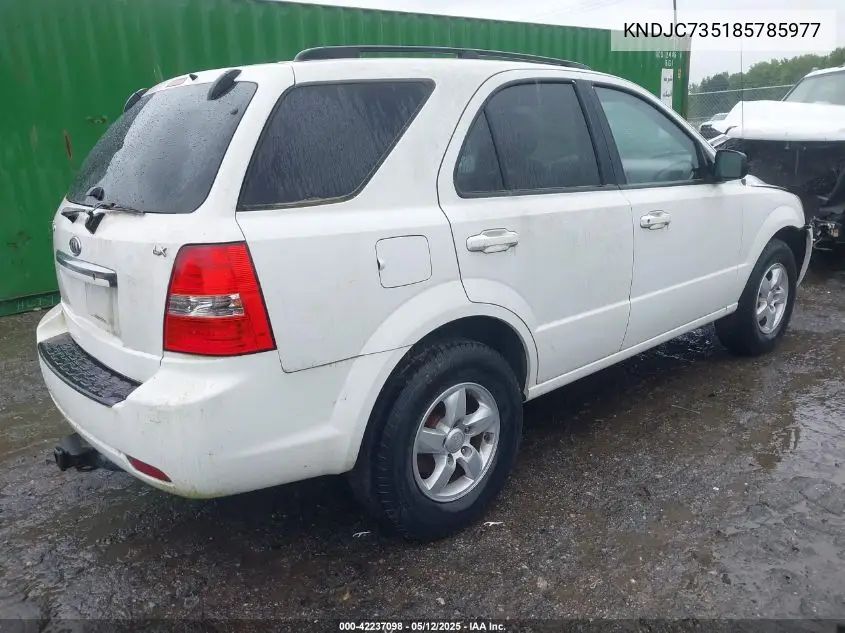 2008 Kia Sorento Lx VIN: KNDJC735185785977 Lot: 42237098