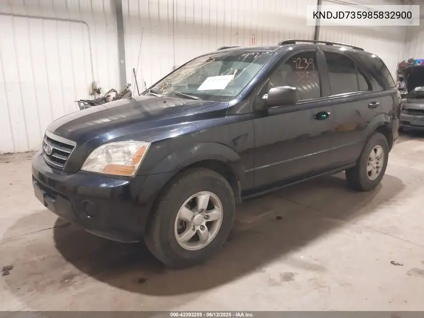 2008 Kia Sorento Lx VIN: KNDJD735985832900 Lot: 42393259