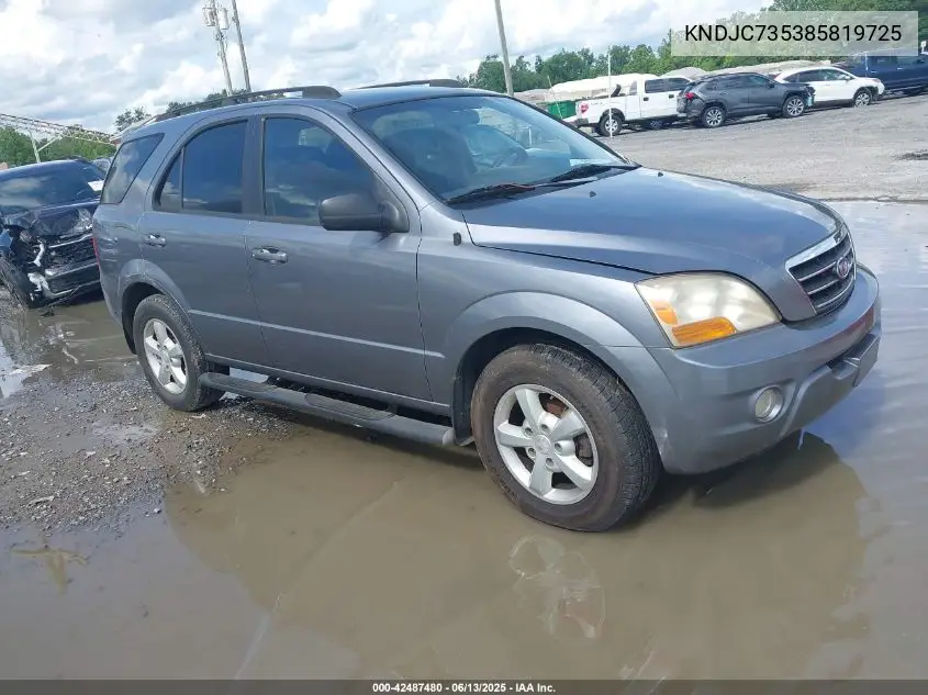 2008 Kia Sorento Lx VIN: KNDJC735385819725 Lot: 42487480