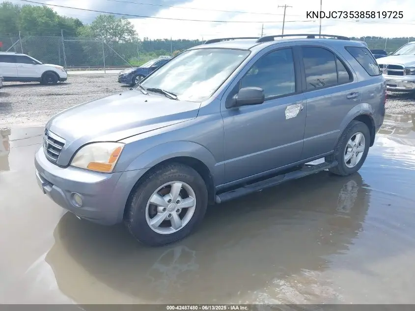 2008 Kia Sorento Lx VIN: KNDJC735385819725 Lot: 42487480