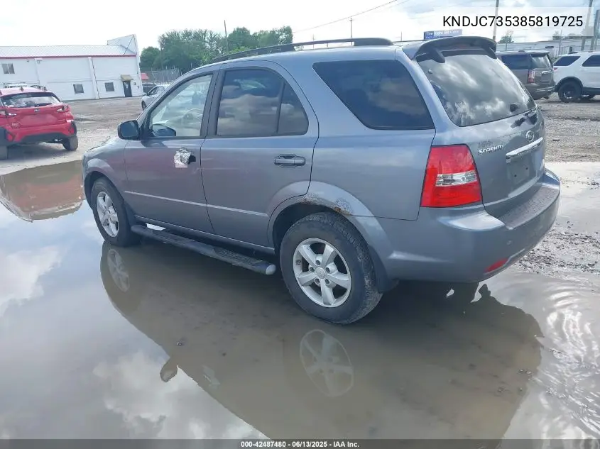 2008 Kia Sorento Lx VIN: KNDJC735385819725 Lot: 42487480