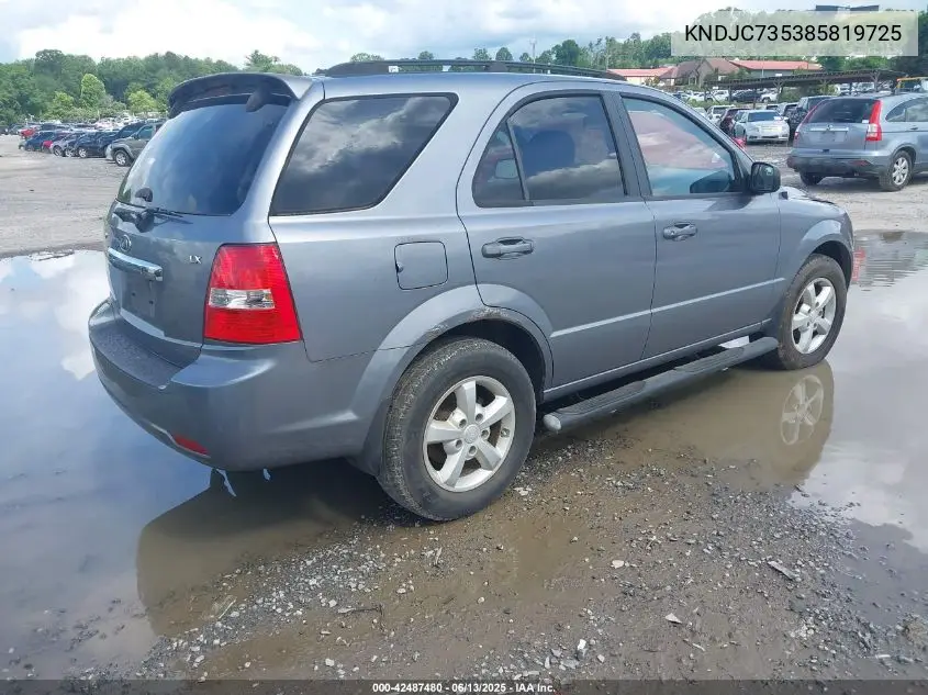 2008 Kia Sorento Lx VIN: KNDJC735385819725 Lot: 42487480