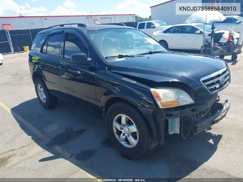 2008 Kia Sorento Lx VIN: KNDJD735885840910 Lot: 42550332
