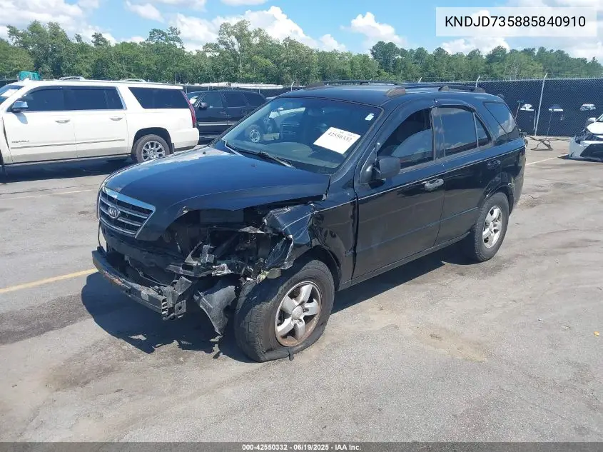2008 Kia Sorento Lx VIN: KNDJD735885840910 Lot: 42550332