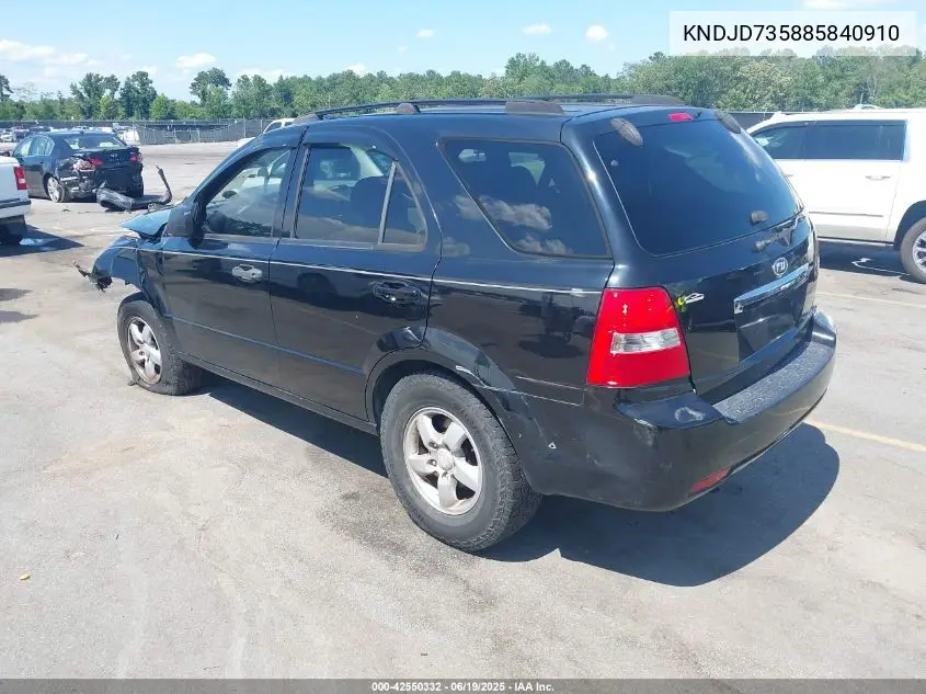 2008 Kia Sorento Lx VIN: KNDJD735885840910 Lot: 42550332
