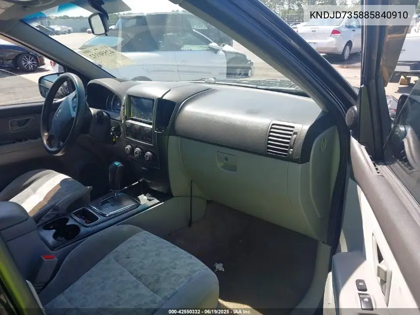2008 Kia Sorento Lx VIN: KNDJD735885840910 Lot: 42550332