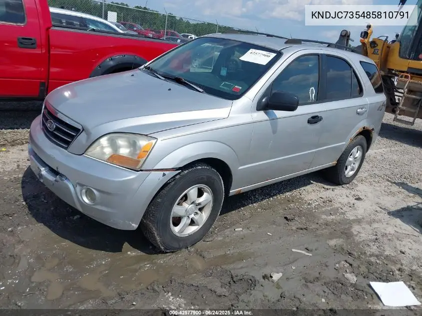 2008 Kia Sorento Lx VIN: KNDJC735485810791 Lot: 42577900