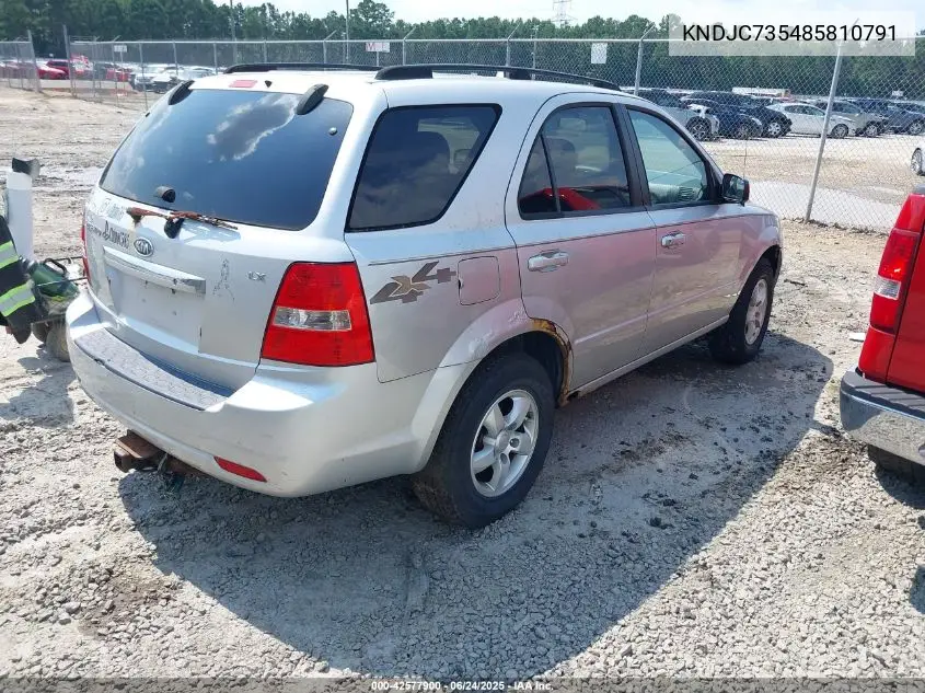 2008 Kia Sorento Lx VIN: KNDJC735485810791 Lot: 42577900