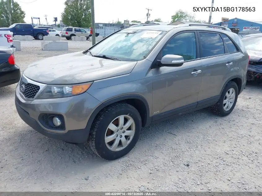 5xyktda15bg178563 5XYKTDA15BG178563 2011 Kia Sorento Lx