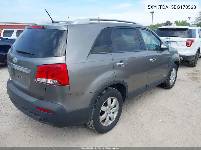 5xyktda15bg178563 5XYKTDA15BG178563 2011 Kia Sorento Lx