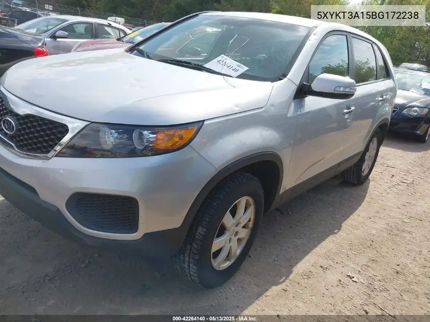 2011 Kia Sorento Lx VIN: 5XYKT3A15BG172238 Lot: 42264140