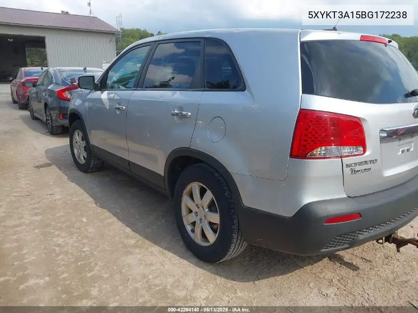 2011 Kia Sorento Lx VIN: 5XYKT3A15BG172238 Lot: 42264140